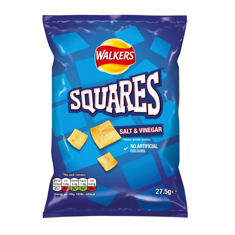 Walkers Squares Salt & Vinegar Snack